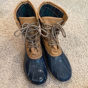 BLUE BLUE SUEDE SHOES Duck Boots Navy Blue Water Proof rubber Rain Boots